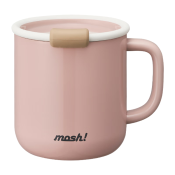 mosh!304不锈钢马克杯高颜值咖啡杯带手柄办公室水杯子 草莓粉 可定制
