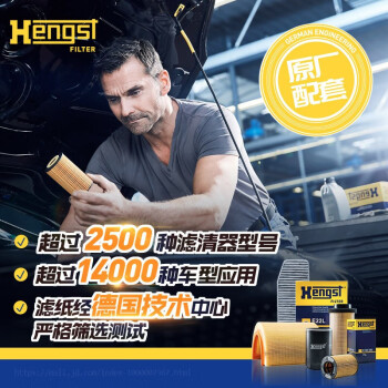 汉格斯特Hengst机油滤清器*E355H01D109(适配奥迪A6L/A8L 3.7L 4.2L/04-15款辉腾 4.2L)