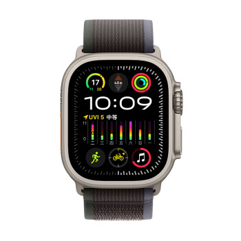 Apple/苹果 Watch Ultra2 智能手表GPS+蜂窝款49毫米钛金属表壳蓝配黑色野径回环式表带M/L MRFR3CH/A