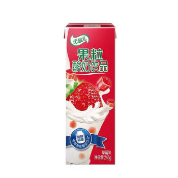 伊利 优酸乳果粒酸奶饮品 草莓味 245g*12盒