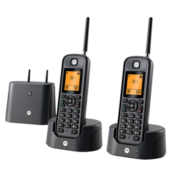 摩托罗拉（Motorola）远距离数字无绳电话机 无线座机 子母机套装 办公家用 中英文可扩展 豪宅别墅定制 O202C(黑色)