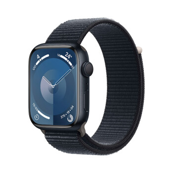 Apple Watch Series 9 智能手表GPS款45毫米午夜色铝金属表壳午夜色回环式运动表带 MR9C3CH/A