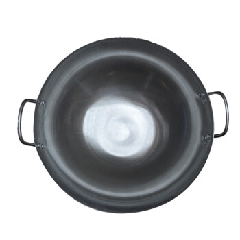 礼素 厨师双耳钢板锅食堂大炒锅炒勺老式铁锅 双耳锅 70cm 2.5厚度