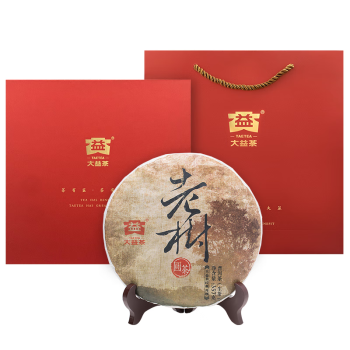 大益 茶叶 普洱茶生茶  中秋送礼 2016年老树圆茶357g(配礼盒)