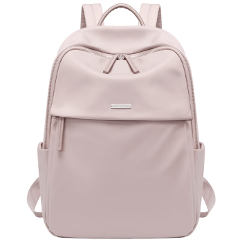 高尔夫（GOLF）双肩包女15.6英寸笔记本电脑包背包女学生书包旅行包 皮粉色