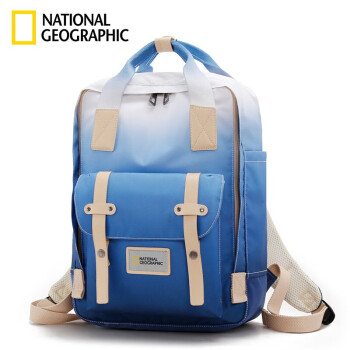 国家地理National Geographic背包女时尚大容量双肩包男15.6英寸笔记本电脑包旅行防泼水书包 蓝色渐变色