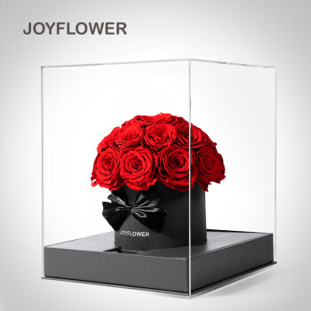 JoyFlower永生花抱抱桶玫瑰花鲜花母亲节520情人节生日礼物送女生朋友老婆