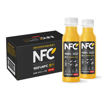 农夫山泉 NFC果汁 100%NFC纯果汁 整箱装 礼盒 NFC橙汁300ml*24瓶
