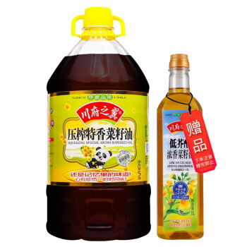 川府之翼食用油清爽油烟少非转基因火炒小榨特香菜籽油5l