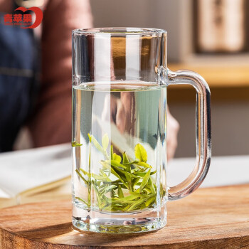 青苹果玻璃杯水杯茶杯啤酒杯EZ2233单层带把