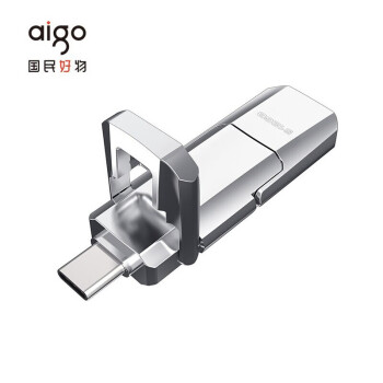 爱国者aigo Type-C双U口 高速固态U盘 金属优盘 狂飙移动固态硬盘 USB3.1 U393-128G   
