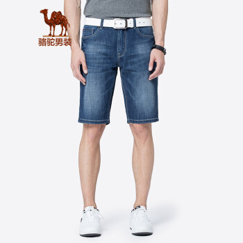 骆驼（CAMEL）男装 夏季青年休闲宽松薄款牛仔短裤男士潮流五分裤 蓝色 32