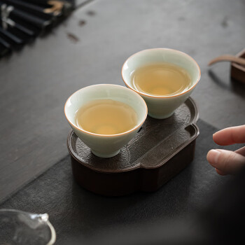 苏氏陶瓷（SUSHI CERAMICS）卵青功夫茶杯开片冰裂品茗杯两个装简装款