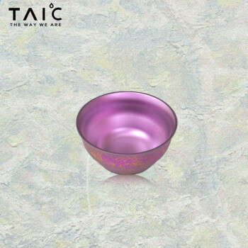 TAIC太可钛度纯钛水杯纯钛玲珑杯炫彩简约钛杯防烫小茶杯水杯子TLLB-T050 莫奈·迷梦紫 50ml