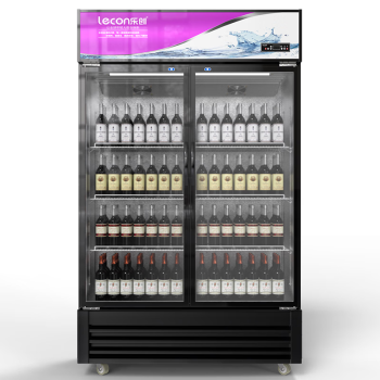 乐创（lecon）双门展示柜冷藏饮料柜商用保鲜柜超市便利店立式冰柜士多冰箱风冷LC-ZSG