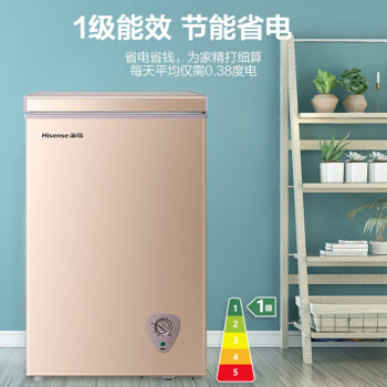 海信 (Hisense)冰柜家用小型冷柜100升 迷你单温冷冻柜冷藏一级能效80%无霜 BD/BC-100NUD家庭母乳保鲜柜