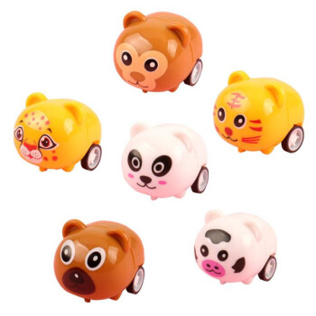 晶讯 迷你可爱小动物惯性汽车幼儿园儿童奖品学生文具 10个装