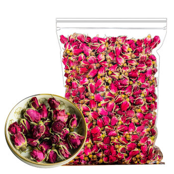 伢茶婆玫瑰花茶500g一袋 无硫重瓣红玫瑰大朵干花蕾食用