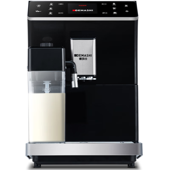 德玛仕（DEMASHI）现磨咖啡机商用 家用磨豆机全自动意式美式多功能办公室小型咖啡研磨打奶泡一体机KFJ-202