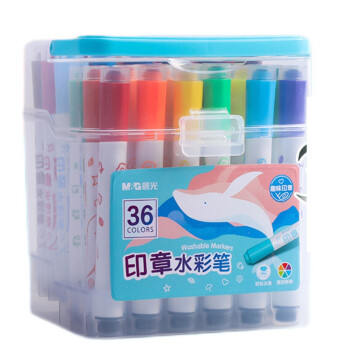 晨光(M&G)文具36色圆杆印章水彩笔 幼儿园可水洗马克笔 儿童绘画涂鸦水彩笔ACP901E4