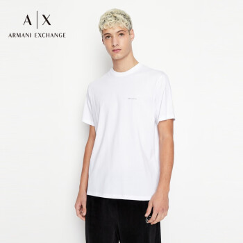 阿玛尼ARMANI EXCHANGE【礼物】AX男士基础休闲白T恤衫