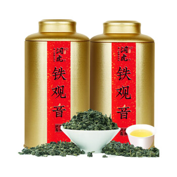 润虎茶叶清香型安溪铁观音年货茶叶504g(252g*2罐)非散装伴手礼聚茶