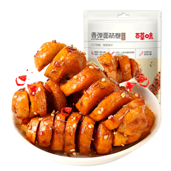 百草味 香弹面筋卷135g 网红辣条味豆干麻辣小吃小零食烤面筋