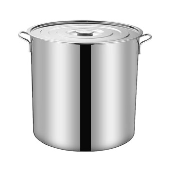 益美得 PG148 不锈钢桶加厚商用大容量汤锅带盖汤桶储水桶 30L直径35cm