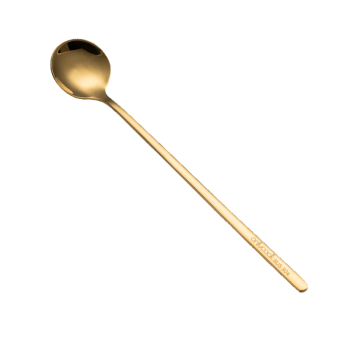 onlycook304不锈钢长柄搅拌勺 咖啡勺子调料匙冰勺甜品蜂蜜勺 金色24cm