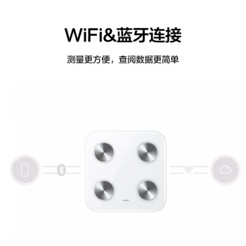 华为智能体脂秤 3 WiFi版 电子秤体重秤家用 14项身体数据/检测精准/WiFi蓝牙双连接  雅致白