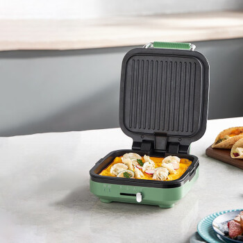 摩飞（Morphyrichards）电饼铛家用早餐机小型多功能华夫饼机面包吐司压烤机 MR8600 绿色