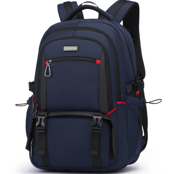 Edison高中生书包大容量初中大学生防泼水双肩包旅行背包K052-27G宝石蓝