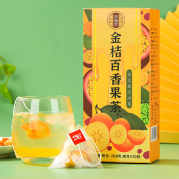 淳滋堂 蜂蜜冻干柠檬百香果茶三角茶包 金桔百香果茶200g/盒 10盒起售