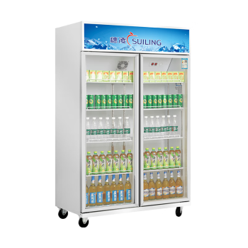 穗凌冰柜展示柜冷藏保鲜柜饮料柜立式冷风循环铝合金门配孔锁冰箱商用展示柜LG4-860M2F-J