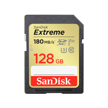 闪迪（SanDisk）128GB SD内存卡 4K V30 U3 C10 至尊极速相机存储卡 读速180MB/s 写速90MB/s 高速连拍 坚固耐用