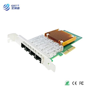 光润通 千兆四光口网卡 F904E-V3.0  I350AM4芯片 PCIE服务器台式机电脑网卡 SFP4口