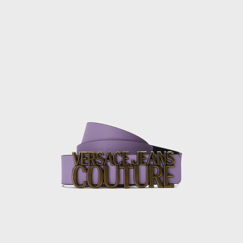 范思哲Versace Jeans Couture女士LOGO搭扣皮带 紫色 85礼物