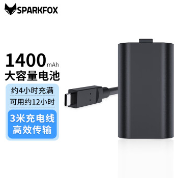 闪狐 （SparkFox） XBOX SERIES X/S无线游戏原装手柄充电电池套装锂电池1400mAh高容量+3M充电线配件
