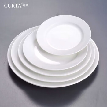 科得平盘强化陶瓷盘子酒店餐饮专用盘瓷白盘商用白色(10英寸)10个