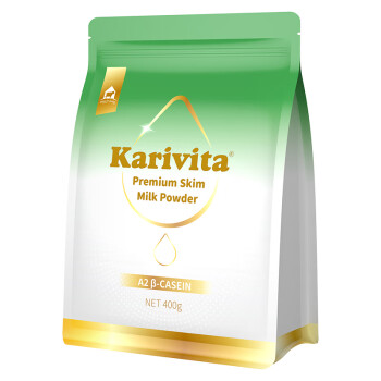 佳乳达（Karivita）新西兰原装进口A2β酪蛋白脱脂袋装奶粉中老年女士成人早餐400g