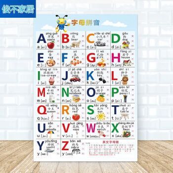 26个英文字母表挂图英语国际音标书写小学生墙贴海报字母拼音大