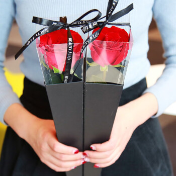 爱花居 鲜花速递单枝玫瑰公司团购全国同城配送玫瑰(10枝起送)|JD053