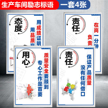 标语企业文化警示牌文明质量消防品质大字工厂仓库警告态度责任用心