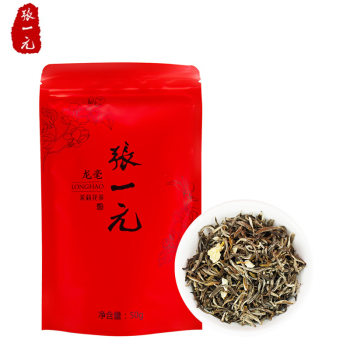 张一元 茶叶 特种茉莉龙毫50g袋装浓香型茉莉花茶明前春茶送礼自饮装