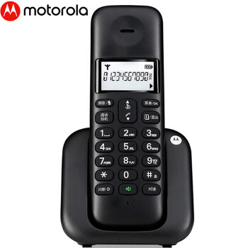 MOTOROLA摩托罗拉 数字无绳电话机 无线座机 单机 大屏幕白色背光 清晰免提 办公家用 T301C(黑色）RH.