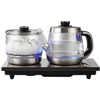 友家铺子（Biooner）全自动上水电热水壶电茶壶茶台烧水壶一体家用办公茶桌茶几嵌入式茶具套装 银灰色清洁款