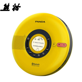 熊猫（PANDA）F-08 CD播放机 小度智能语音锂电版CD英语复读机 蓝牙MP3 插U盘TF卡光盘随身听学习机（黄色）