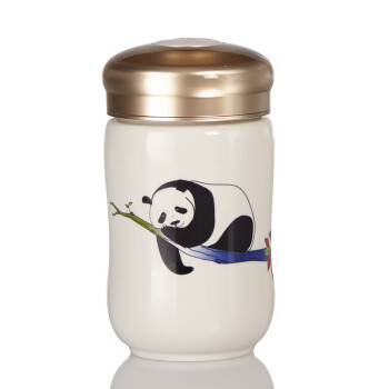 乾唐轩 国宝熊猫随身活瓷杯