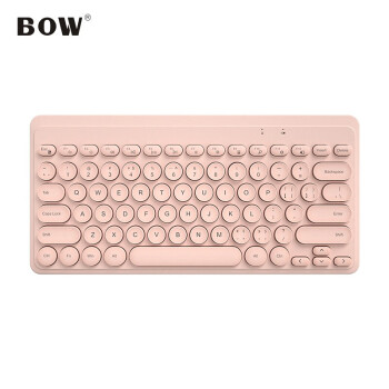 航世（BOW）K-610 无线键盘 炫彩复古键盘 笔记本电脑家用办公通用女生可爱小键盘 元气粉