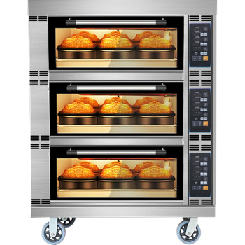 苏勒 烤箱商用电燃气大容量一二三层二四六盘烘焙面包蛋糕披萨烤炉 仪表款三层九盘